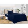 imageUtopia Bedding Queen Sheet Set Soft Microfiber 4 Piece Hotel Luxury Bed Sheets for Women Men Kids ampamp Teens with Side Storage Deep Pocket Fitted Sheet  Embroidered Pillow Cases  Flat Sheet WhiteNavy