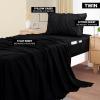 imageUtopia Bedding Queen Sheet Set Soft Microfiber 4 Piece Hotel Luxury Bed Sheets for Women Men Kids ampamp Teens with Side Storage Deep Pocket Fitted Sheet  Embroidered Pillow Cases  Flat Sheet WhiteBlack