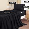 imageUtopia Bedding Queen Sheet Set Soft Microfiber 4 Piece Hotel Luxury Bed Sheets for Women Men Kids ampamp Teens with Side Storage Deep Pocket Fitted Sheet  Embroidered Pillow Cases  Flat Sheet WhiteBlack