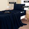 imageUtopia Bedding Queen Sheet Set Soft Microfiber 4 Piece Hotel Luxury Bed Sheets for Women Men Kids ampamp Teens with Side Storage Deep Pocket Fitted Sheet  Embroidered Pillow Cases  Flat Sheet WhiteNavy