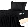 imageUtopia Bedding Queen Sheet Set Soft Microfiber 4 Piece Hotel Luxury Bed Sheets for Women Men Kids ampamp Teens with Side Storage Deep Pocket Fitted Sheet  Embroidered Pillow Cases  Flat Sheet WhiteBlack
