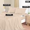 imageUtopia Bedding Queen Sheet Set Soft Microfiber 4 Piece Hotel Luxury Bed Sheets for Women Men Kids ampamp Teens with Side Storage Deep Pocket Fitted Sheet  Embroidered Pillow Cases  Flat Sheet WhiteBeige