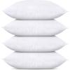 imageUtopia Bedding Throw Pillows Set of 4 White 18 x 18 Inches Pillows for Sofa Bed and Couch Decorative Stuffer Pillow12x16 Inch