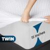 imageUtopia Bedding Waterproof Mattress Protector Twin Size Viscose Made from Bamboo Mattress Cover Fits 15 Inches Deep Breathable Fitted Style with Stretchable PocketsWhite