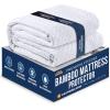 imageUtopia Bedding Waterproof Mattress Protector Twin Size Viscose Made from Bamboo Mattress Cover Fits 15 Inches Deep Breathable Fitted Style with Stretchable PocketsWhite