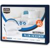 imageUtopia Bedding Waterproof Pillow Protectors Zippered 2 Pack White Standard Size Zippered Pillowcases Bed Bug Proof Pillow Encasement Covers 20 x 26 InchesNavy
