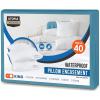 imageUtopia Bedding Waterproof Pillow Protectors Zippered 2 Pack White Standard Size Zippered Pillowcases Bed Bug Proof Pillow Encasement Covers 20 x 26 InchesDenim Blue