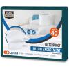 imageUtopia Bedding Waterproof Pillow Protectors Zippered 2 Pack White Standard Size Zippered Pillowcases Bed Bug Proof Pillow Encasement Covers 20 x 26 InchesTeal
