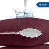 imageUtopia Bedding Waterproof Pillow Protectors Zippered 2 Pack White Standard Size Zippered Pillowcases Bed Bug Proof Pillow Encasement Covers 20 x 26 InchesBurgundy