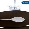 imageUtopia Bedding Waterproof Pillow Protectors Zippered 2 Pack White Standard Size Zippered Pillowcases Bed Bug Proof Pillow Encasement Covers 20 x 26 InchesBrown