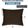 imageUtopia Bedding Waterproof Pillow Protectors Zippered 2 Pack White Standard Size Zippered Pillowcases Bed Bug Proof Pillow Encasement Covers 20 x 26 InchesBrown