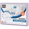 imageUtopia Bedding Waterproof Pillow Protectors Zippered 2 Pack White Standard Size Zippered Pillowcases Bed Bug Proof Pillow Encasement Covers 20 x 26 InchesLavender