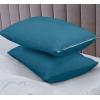 imageUtopia Bedding Waterproof Pillow Protectors Zippered 2 Pack White Standard Size Zippered Pillowcases Bed Bug Proof Pillow Encasement Covers 20 x 26 InchesDenim Blue