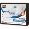 imageUtopia Bedding Waterproof Pillow Protectors Zippered 2 Pack White Standard Size Zippered Pillowcases Bed Bug Proof Pillow Encasement Covers 20 x 26 InchesBrown