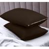 imageUtopia Bedding Waterproof Pillow Protectors Zippered 2 Pack White Standard Size Zippered Pillowcases Bed Bug Proof Pillow Encasement Covers 20 x 26 InchesBrown