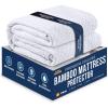 imageUtopia Bedding Waterproof Mattress Protector Twin Size Viscose Made from Bamboo Mattress Cover Fits 15 Inches Deep Breathable Fitted Style with Stretchable PocketsWhite