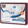 imageUtopia Bedding Waterproof Pillow Protectors Zippered 2 Pack White Standard Size Zippered Pillowcases Bed Bug Proof Pillow Encasement Covers 20 x 26 InchesBurgundy