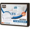 imageUtopia Bedding Waterproof Pillow Protectors Zippered 2 Pack White Standard Size Zippered Pillowcases Bed Bug Proof Pillow Encasement Covers 20 x 26 InchesBrown