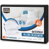 imageUtopia Bedding Waterproof Pillow Protectors Zippered 2 Pack White Standard Size Zippered Pillowcases Bed Bug Proof Pillow Encasement Covers 20 x 26 InchesBlack