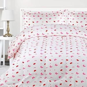 imageUtopia Bedding All Season Unicorn Comforter Set with 2 Pillow Cases 3 Piece Soft Brushed Microfiber Kids Bedding Set for BoysGirls Machine Washable TwinButterfly