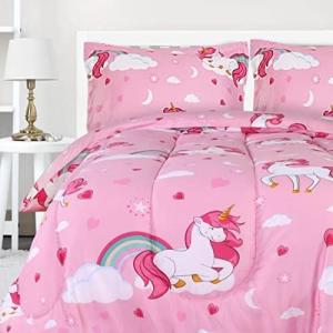 imageUtopia Bedding All Season Unicorn Comforter Set with 2 Pillow Cases 3 Piece Soft Brushed Microfiber Kids Bedding Set for BoysGirls Machine Washable TwinUnicorn