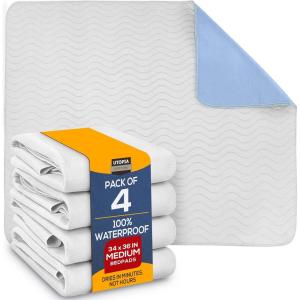 imageUtopia Bedding Changing Pad Liners Waterproof Bed Pads Washable 34x52 Inch  Bed Wetting Pads for Kids Waterproof Pads for Baby Quick Dry Nursing Pads Incontinence Bed Pads 4 Pack  PinkWhiteBlue