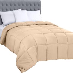 imageUtopia Bedding Comforters Queen Size All Season Duvet Insert Down Alternative Box Stitched Bed Comforter with Corner Tabs Machine Washable WhiteBeige