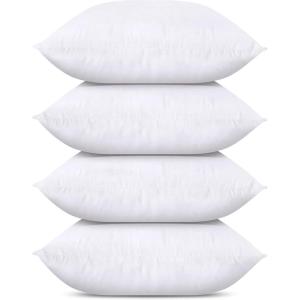 imageUtopia Bedding Throw Pillows Set of 4 White 18 x 18 Inches Pillows for Sofa Bed and Couch Decorative Stuffer Pillow12x12 Inch
