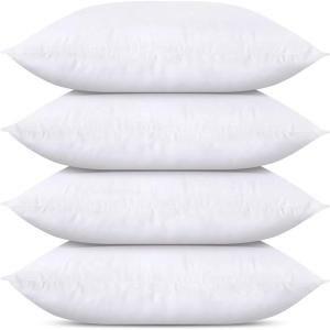 imageUtopia Bedding Throw Pillows Set of 4 White 18 x 18 Inches Pillows for Sofa Bed and Couch Decorative Stuffer Pillow12x20 Inch