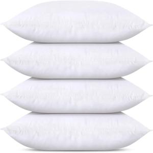 imageUtopia Bedding Throw Pillows Set of 4 White 18 x 18 Inches Pillows for Sofa Bed and Couch Decorative Stuffer Pillow12x24 Inch