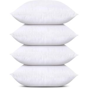 imageUtopia Bedding Throw Pillows Set of 4 White 18 x 18 Inches Pillows for Sofa Bed and Couch Decorative Stuffer Pillow16x16 Inch