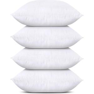 imageUtopia Bedding Throw Pillows Set of 4 White 18 x 18 Inches Pillows for Sofa Bed and Couch Decorative Stuffer Pillow17x17 Inch