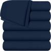 imageUtopia Bedding Flat Sheet  1 Pack Queen White  Soft Brushed Microfiber Fabric  Shrinkage ampamp Fade Resistant Top Sheet  Easy Care Bed SheetNavy