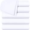 imageUtopia Bedding Flat Sheet  1 Pack Queen White  Soft Brushed Microfiber Fabric  Shrinkage ampamp Fade Resistant Top Sheet  Easy Care Bed SheetWhite