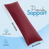 imageUtopia Bedding Full Body Pillow for Adults White 20 x 54 Inch Long Pillow Insert for Sleeping Ideal for Side SleepersBurgundy