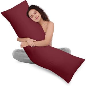 imageUtopia Bedding Full Body Pillow for Adults White 20 x 54 Inch Long Pillow Insert for Sleeping Ideal for Side SleepersBurgundy