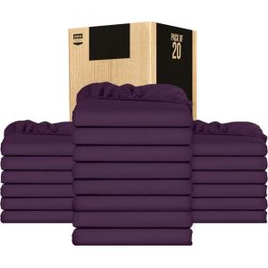 imageUtopia Bedding Twin Fitted Sheets  Bulk Pack of 6 Bottom Sheets  Soft Brushed Microfiber  Deep Pockets  Shrinkage ampamp Fade Resistant  Easy Care WhitePurple