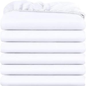 imageUtopia Bedding Twin Fitted Sheets  Bulk Pack of 6 Bottom Sheets  Soft Brushed Microfiber  Deep Pockets  Shrinkage ampamp Fade Resistant  Easy Care WhiteWhite