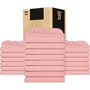 imageUtopia Bedding Twin Fitted Sheets  Bulk Pack of 6 Bottom Sheets  Soft Brushed Microfiber  Deep Pockets  Shrinkage ampamp Fade Resistant  Easy Care WhitePink