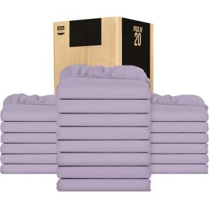 imageUtopia Bedding Twin Fitted Sheets  Bulk Pack of 6 Bottom Sheets  Soft Brushed Microfiber  Deep Pockets  Shrinkage ampamp Fade Resistant  Easy Care WhiteLavender