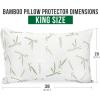 imageUtopia Bedding Bamboo Viscose Waterproof Pillow Protector Zippered 2 Pack Standard  Bed Bug Proof Pillow Encasement 20 x 26 InchesKing