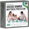 imageUtopia Bedding Premium Waterproof Mattress Protector Queen Size Viscose Made from Bamboo Mattress Cover Breathable Fitted Style with Stretchable Pockets WhiteGrey