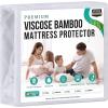 imageUtopia Bedding Premium Waterproof Mattress Protector Queen Size Viscose Made from Bamboo Mattress Cover Breathable Fitted Style with Stretchable Pockets WhiteWhite