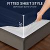 imageUtopia Bedding Premium Waterproof Mattress Protector Queen Size Viscose Made from Bamboo Mattress Cover Breathable Fitted Style with Stretchable Pockets WhiteNavy