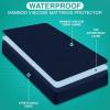 imageUtopia Bedding Premium Waterproof Mattress Protector Queen Size Viscose Made from Bamboo Mattress Cover Breathable Fitted Style with Stretchable Pockets WhiteNavy