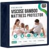 imageUtopia Bedding Premium Waterproof Mattress Protector Queen Size Viscose Made from Bamboo Mattress Cover Breathable Fitted Style with Stretchable Pockets WhiteNavy