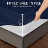 imageUtopia Bedding Premium Waterproof Mattress Protector Queen Size Viscose Made from Bamboo Mattress Cover Breathable Fitted Style with Stretchable Pockets WhiteNavy