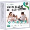 imageUtopia Bedding Premium Waterproof Mattress Protector Queen Size Viscose Made from Bamboo Mattress Cover Breathable Fitted Style with Stretchable Pockets WhiteWhite