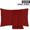 imageUtopia Bedding Queen Pillow Cases  2 Pack  Envelope Closure  Soft Brushed Microfiber Fabric  Shrinkage and Fade Resistant Pillow Covers 20 X 30 Inches Queen GreyRed