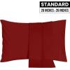 imageUtopia Bedding Queen Pillow Cases  2 Pack  Envelope Closure  Soft Brushed Microfiber Fabric  Shrinkage and Fade Resistant Pillow Covers 20 X 30 Inches Queen GreyRed